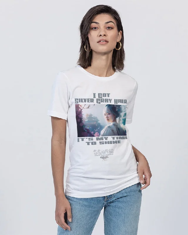 Asian sister with silver grey hair Unisex Jersey Tee | Bella + Canvas