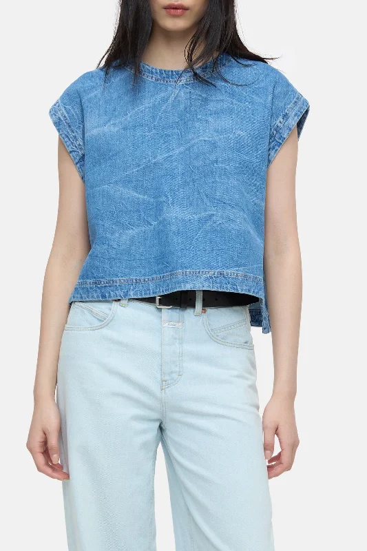 Closed Denim Short Sleeve Blouse