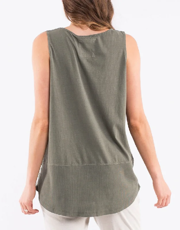 Elm - Fundamental Rib Tank in Khaki