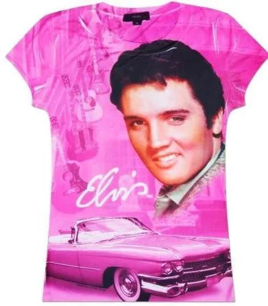 Elvis Sublimation Dyed Pink T-Shirt