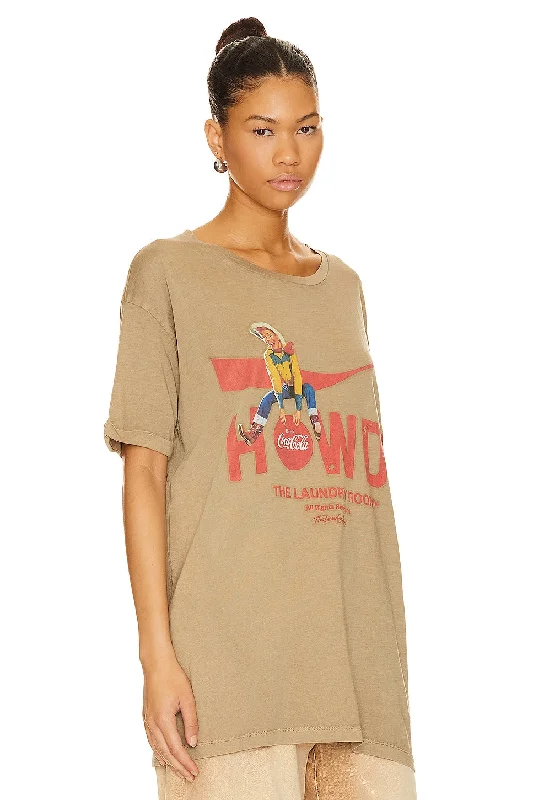 Laundry Room Howdy Coke Oversized Tee in Camel Gold