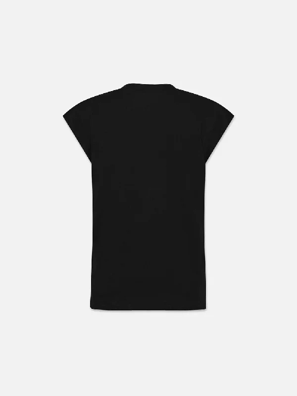 Le Mid Rise V Neck Tee -- Noir