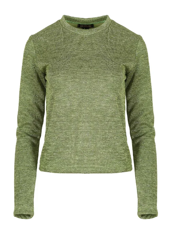 Lucy Lurex Top Green in Metallic Polyester