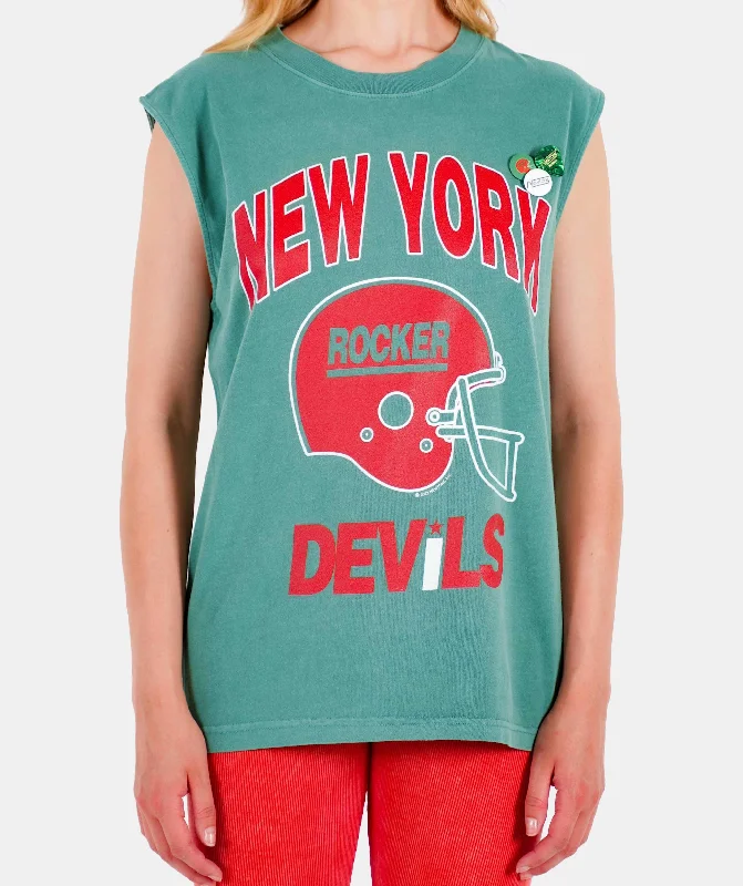 Tee shirt biker light green ""DEVILS""