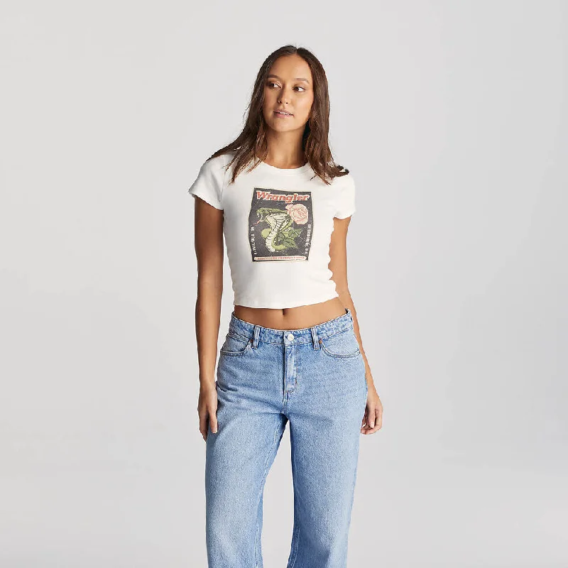 WRANGLER COBRA ROSE BABY RIB TEE VINTAGE WHITE