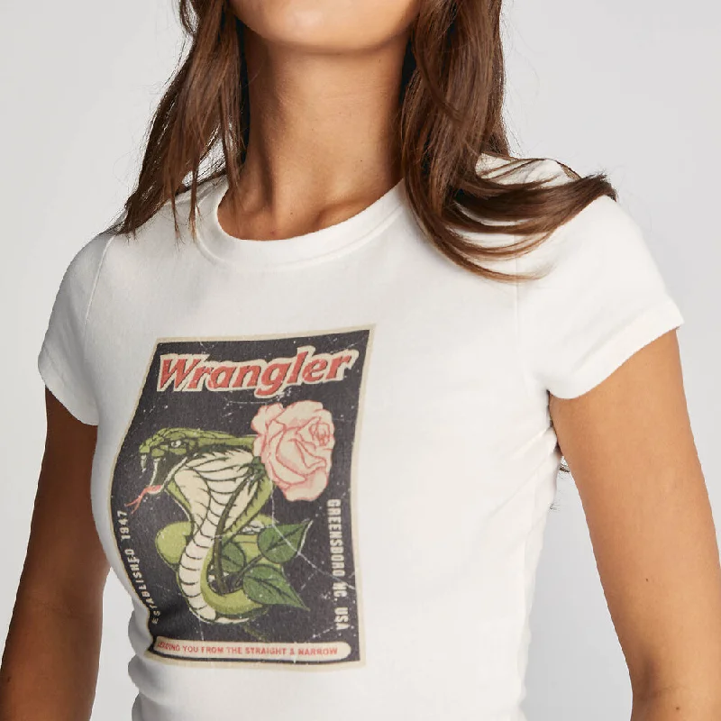 WRANGLER COBRA ROSE BABY RIB TEE VINTAGE WHITE