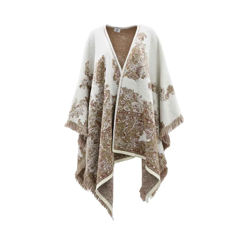 Beye Women's White & Brown Cardigan