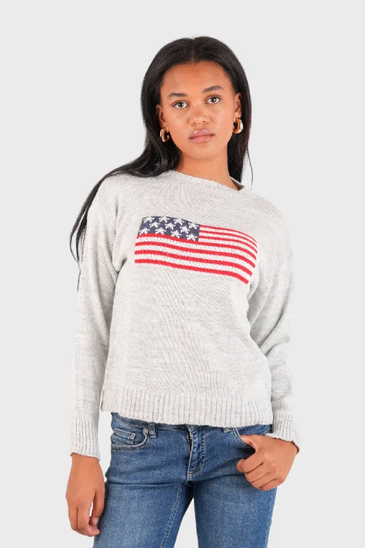 ""Flag"" sweater grey