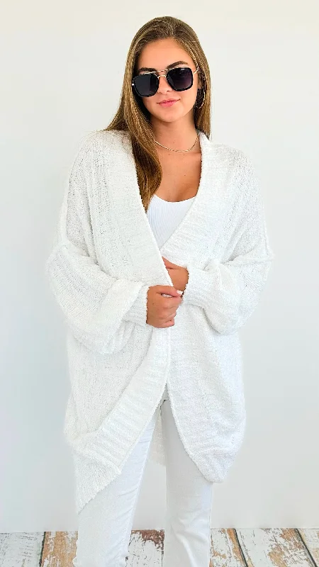 Fluffy Oversized Cardigan- Ivory