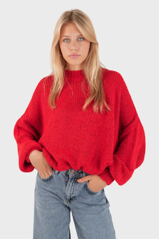 ""Keep me warm"" sweater red