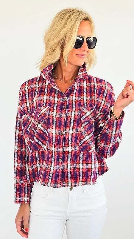 Plaid Buttoned Down Top