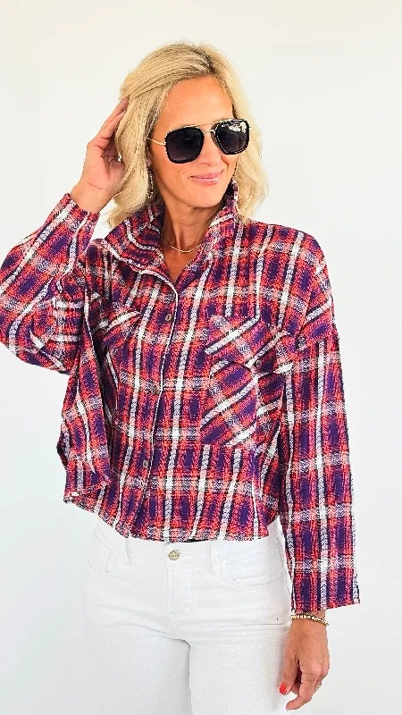 Plaid Buttoned Down Top