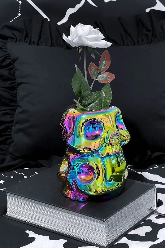 Rainbow Skulls Vase