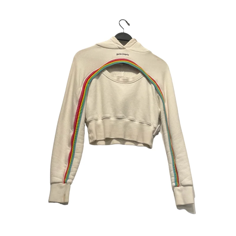 Palm Angels/Hoodie/M/Cotton/WHT/RAINBOW STRIPS