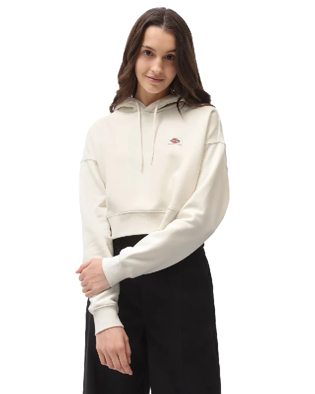 Oakport Cropped Hoodie in Ecru