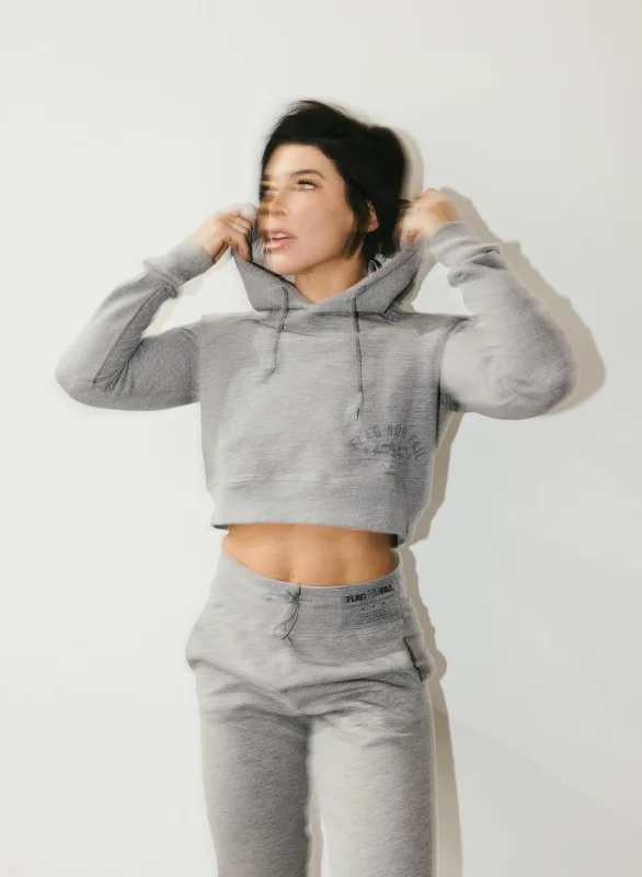 GOOD DAYS CROP HOODIE - GREY