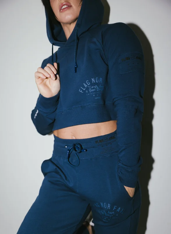 GOOD DAYS CROP HOODIE - NAVY