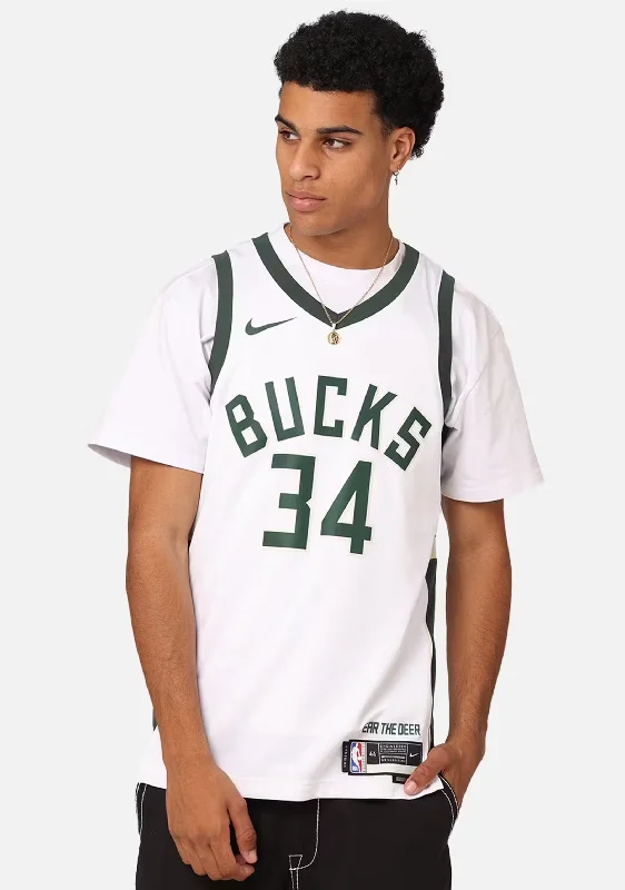 Nike Men's Giannis Antetokounmpo Milwaukee Bucks Dri-fIT Swingman Jersey <br> DN2084 100