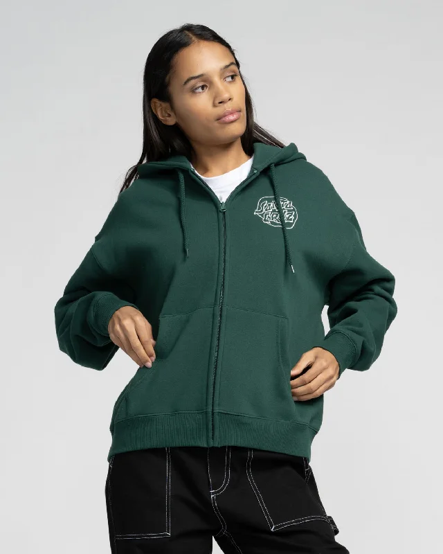 Fever Dream Mono Dot Zip Hoodie in Emerald