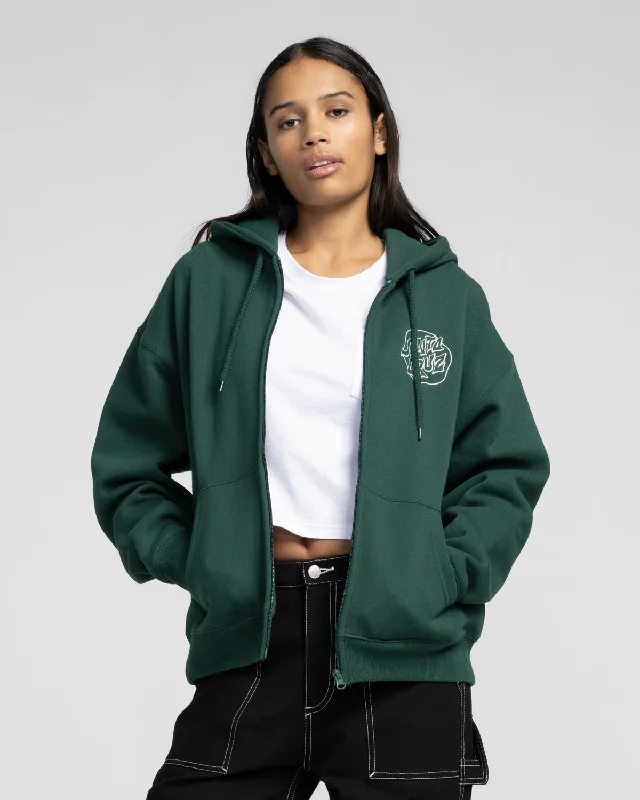 Fever Dream Mono Dot Zip Hoodie in Emerald