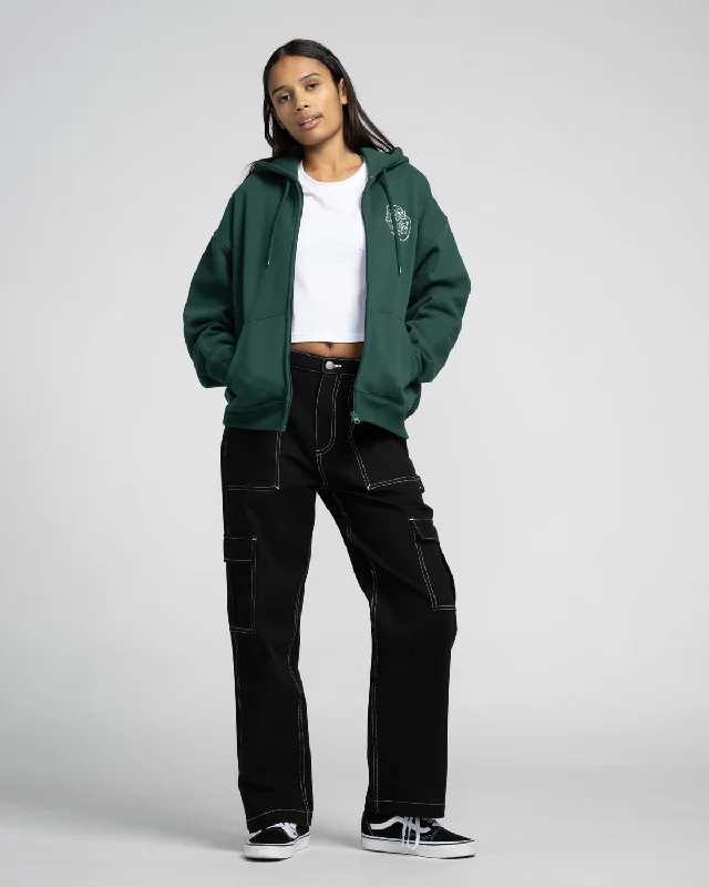 Fever Dream Mono Dot Zip Hoodie in Emerald