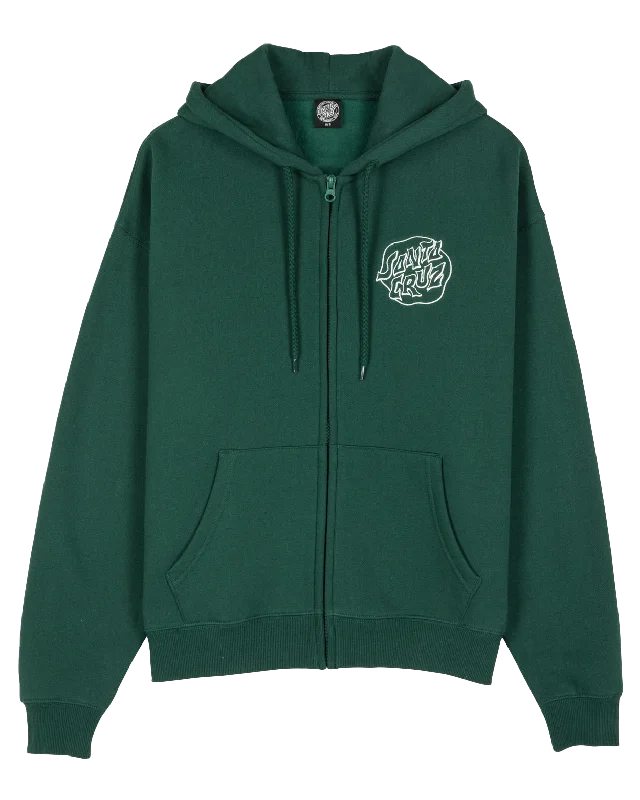 Fever Dream Mono Dot Zip Hoodie in Emerald