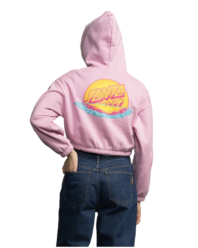 Sunrise Dot Zip Hoodie in Fondant Pink