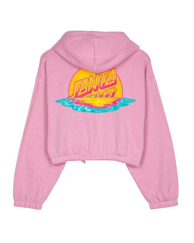 Sunrise Dot Zip Hoodie in Fondant Pink