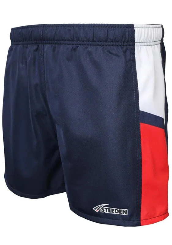 Steeden Mens Rugby League Shorts <br> 228810-DB/W/R