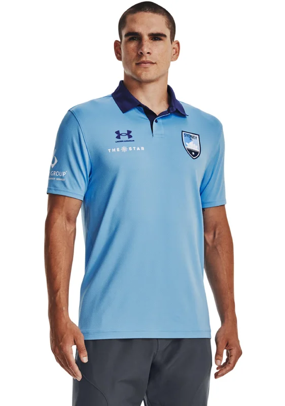 Under Armour Mens Sydney FC 22/23 Club Polo Sky Blue <br> 1375026 498