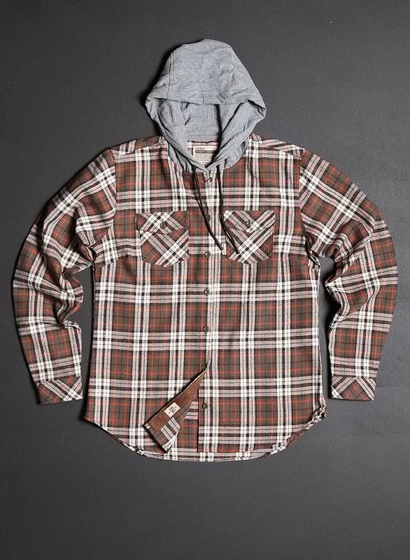 WOMEN'S HOODED FOREVER FLANNEL - ORANGE