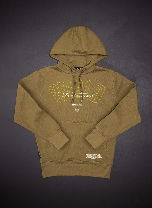 WORLD DOMINATION HOODIE - OLIVE