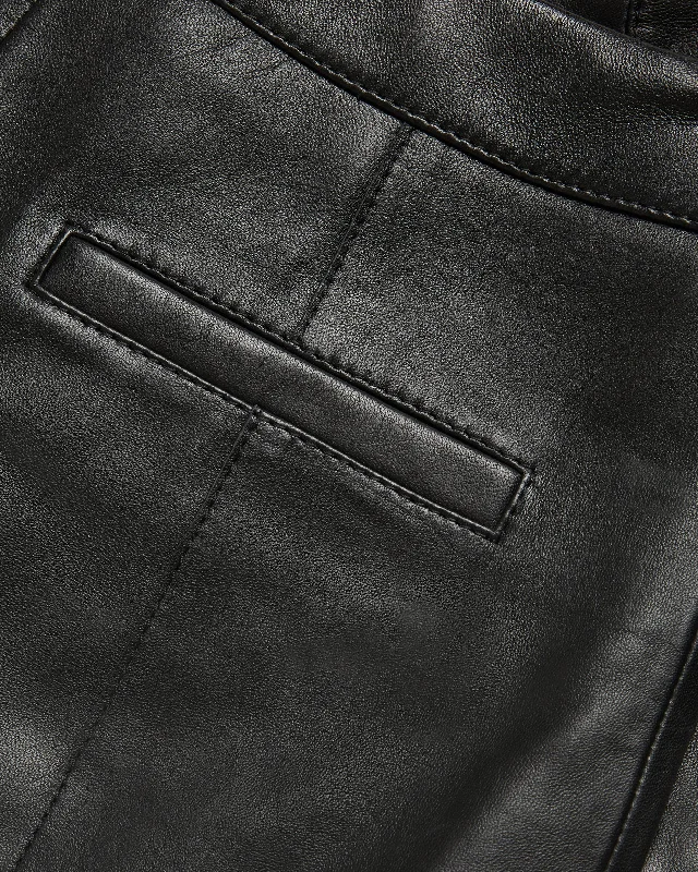 Enyyaa Panelled Leather Trousers Black