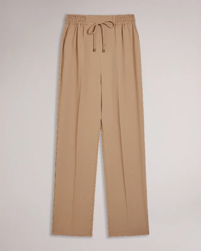 Laurai Straight Leg Ankle Grazer Joggers Camel