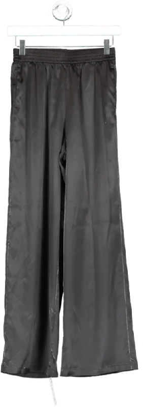 Only Black Satin Victoria Wide Leg Pants UK XS