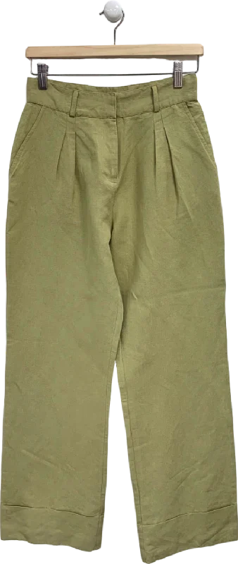 Pretty Lavish Olive Bryony Linen Trousers Parker Block UK 8