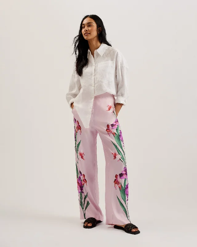 Salca Printed Wide Leg Trousers Lt-Pink