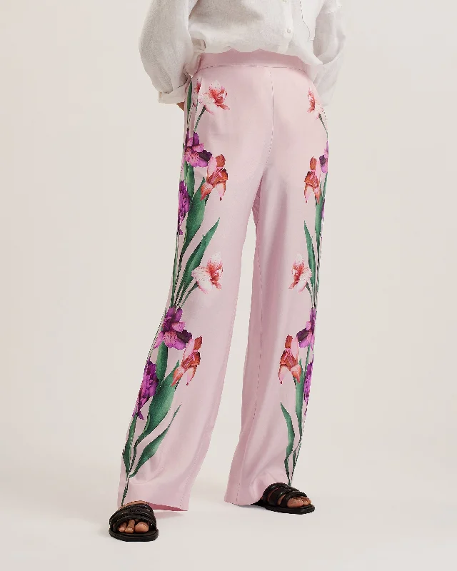 Salca Printed Wide Leg Trousers Lt-Pink