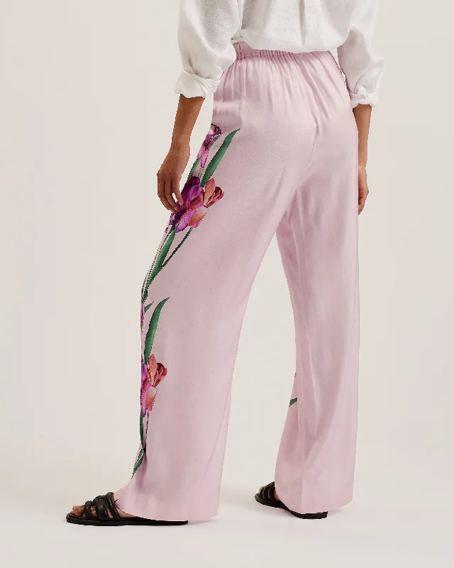 Salca Printed Wide Leg Trousers Lt-Pink