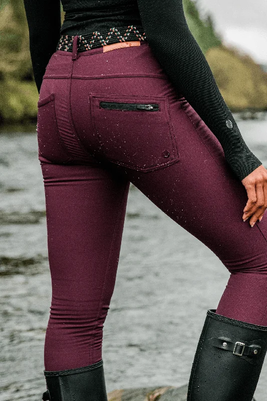 Thermal Skinny Outdoor Trousers - Aubergine