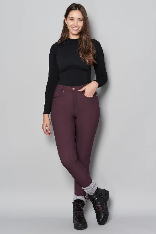 Thermal Skinny Outdoor Trousers - Aubergine