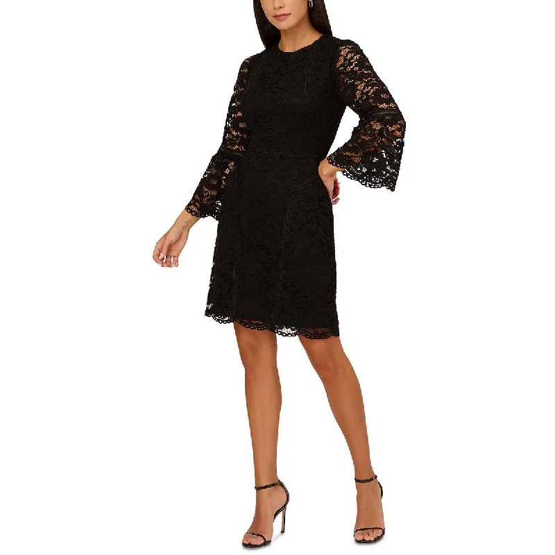Adrianna Papell Womens Lace Mini Cocktail And Party Dress Sequined Elegant Party