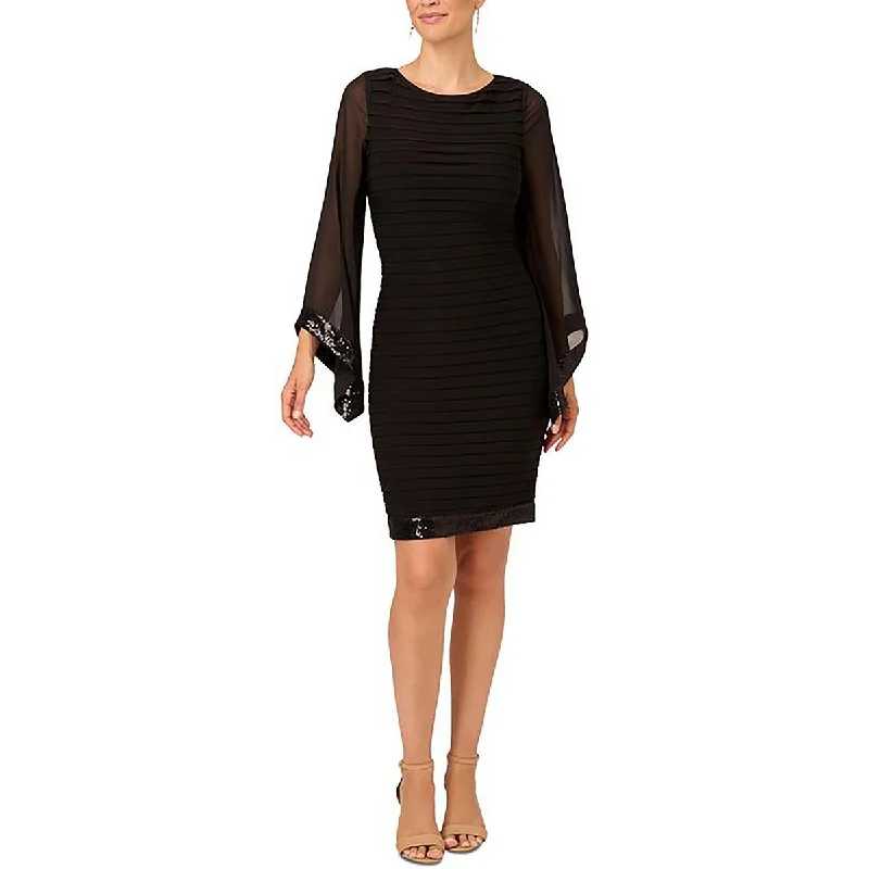 Adrianna Papell Womens Sequined Mini Cocktail And Party Dress Tunics Long Elegant