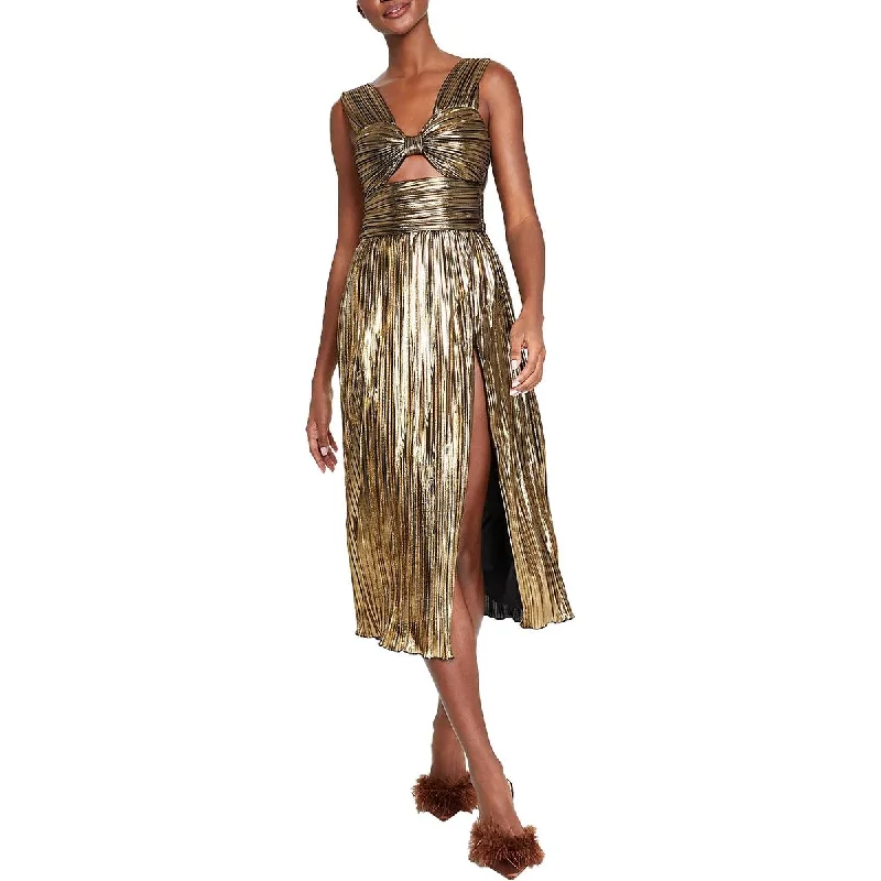 Avec Les Filles Womens Metallic Midi Cocktail And Party Dress Tunics Handmade artisanal Avec Les Filles Womens Metallic Midi Cocktail And Party Dress Tunics Handmade artisanal