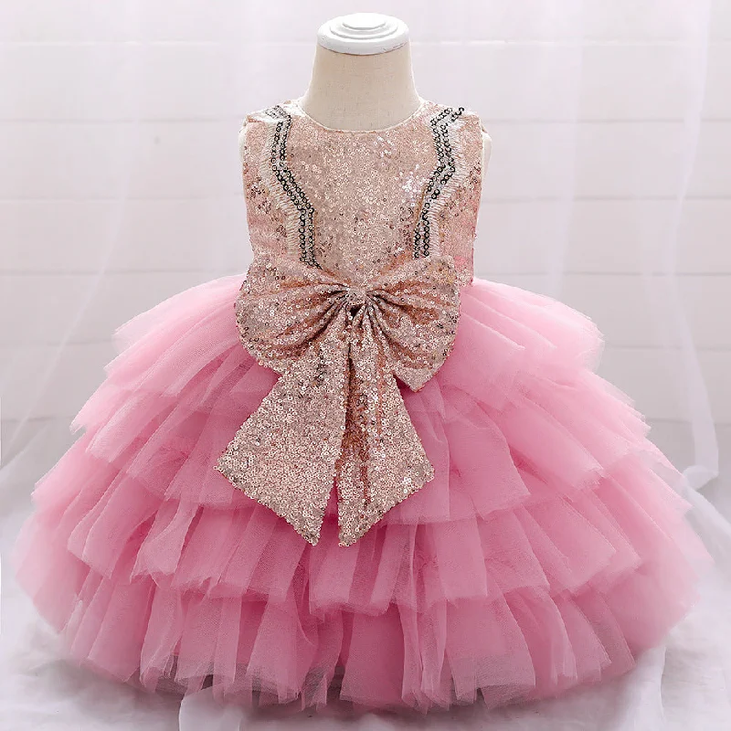 Baby Girl Birthday Party Dress Toddler Cute Bow Puffy Pageant Princess Dress Mermaid Tail Wedding Baby Girl Birthday Party Dress Toddler Cute Bow Puffy Pageant Princess Dress Mermaid Tail Wedding
