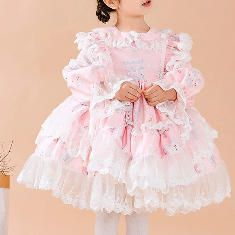 Baby Girl Pink Long Sleeve Lolita Lace Dresses Girl Princess Party Dresses Lace Sexy Club Baby Girl Pink Long Sleeve Lolita Lace Dresses Girl Princess Party Dresses Lace Sexy Club