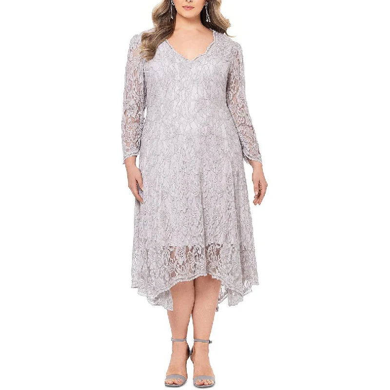Betsy & Adam Womens Lace Metallic Cocktail And Party Dress Tunics Prom sequined
