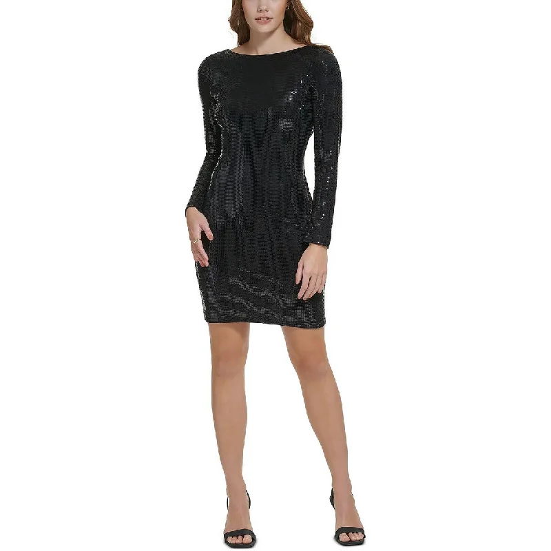 Calvin Klein Womens Petites Sequined Cowl Back Cocktail And Party Dress Tunics Ceremony elegant Calvin Klein Womens Petites Sequined Cowl Back Cocktail And Party Dress Tunics Ceremony elegant
