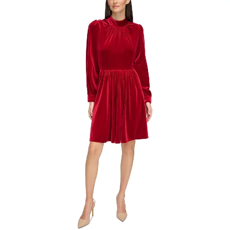 Calvin Klein Womens Velvet Mock Neck Cocktail And Party Dress Tunics Sophisticated sleek Calvin Klein Womens Velvet Mock Neck Cocktail And Party Dress Tunics Sophisticated sleek