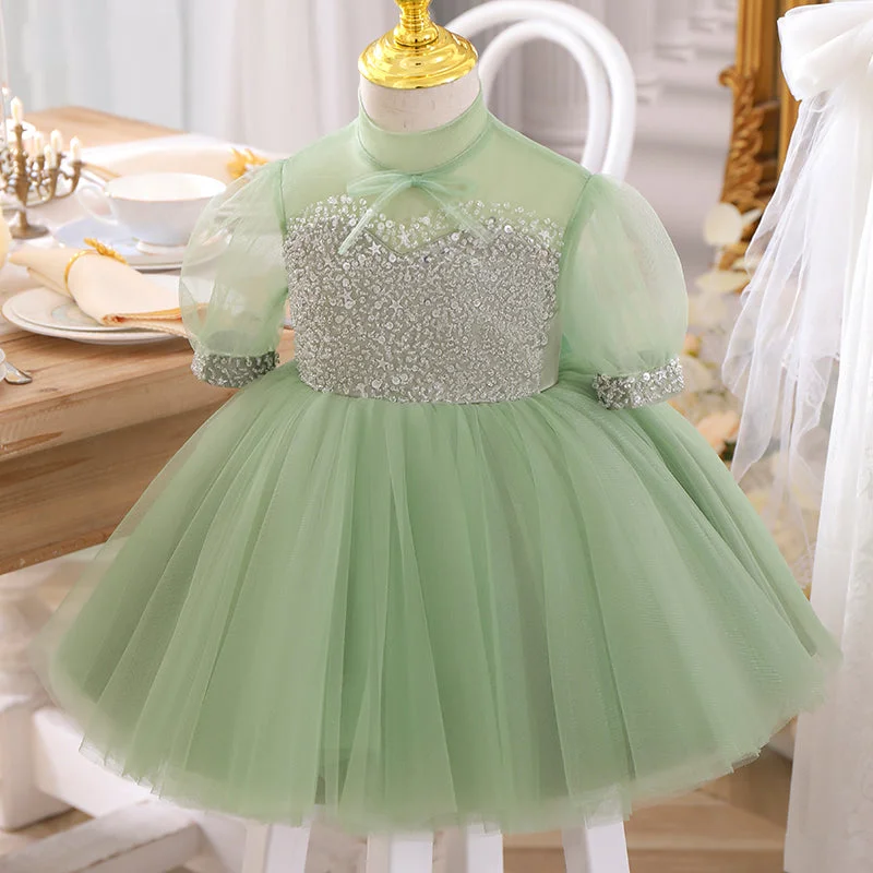 Baby Girl Summer Green Bow Puffy Girl Dress Princess Party Dress Tunics Designer luxury Baby Girl Summer Green Bow Puffy Girl Dress Princess Party Dress Tunics Designer luxury